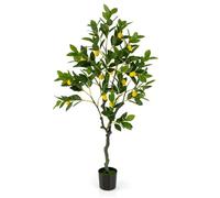 COSTWAY Citronnier Artificiel H120cm avec 18 Citrons, Plante Verte en Pot, Décoration Moderne pour Maison, Salon, Bureau