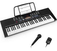 COSTWAY Clavier électronique 61 touches, piano numérique portable avec 300 rythmes, 300 sonorités, 50 morceaux de démonstration, 3 modes d'apprentissage, écran LED