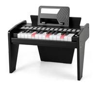 COSTWAY Clavier Piano Enfant 25 Touches avec Pupitre Amovible, Piano Numérique avec Mode d'apprentissage & Haut-Parleur, Vitesse et Volume Réglables, Instrument de Musique pour 3 Ans+ (Noir)