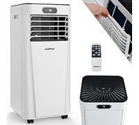 COSTWAY Climatiseur Portable 4 EN 1, 7000 BTU, Refroidissement, Déshumidification,Ventilateur,Mode Nuit, Minuterie 24h, Télécommande&Écran, Blanc, Classe d'Energie A