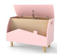 COSTWAY Coffre à Jouets avec Couvercle Amovible pour Enfants (Ouvert,Rose)