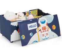 COSTWAY Coffre à jouets rembourré, boîte de rangement pour enfants avec couvercle amovible, banc à jouets polyvalent avec motif de fusées & planètes, pour le salon, la chambre d'enfant, la maternelle