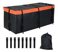 COSTWAY Coffre Attelage 566 L, Coffre Arrière pour Attelage de Remorque avec PVC Imperméable 8 Sangles Renforcées Sac de Rangement, pour Tous les Véhicules avec Porte-Bagages Attelé
