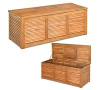 COSTWAY Coffre de Jardin Exterieur en Bois d’Acacia, Coffre de Rangement 178 L avec Couvercle Rabattable Charnière en Métal, pour Terrasse Jardin Patio, 120 x 45 x 45 cm, Naturel