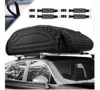 COSTWAY Coffre de Toit Voiture Souple 400L Sac de Toit en Mousse PE Imperméable avec Sangles Robustes et Sac de Transport, Noir