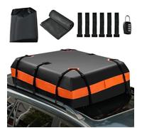 COSTWAY Coffre/Sac de Toit de Voiture Étanche de 424 L avec 10 Sangles Renforcées, 6 Crochets de Porte et Tapis Antidérapant