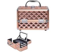 Costway Coffret De Maquillage Avec Miroir Et Verrouillage Beauty Case Portable 23 X 15 X 18cm Pour Coiffeuse,Fournitures De Couture Multicolore