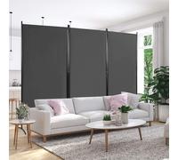 Costway Costway 3-panneau espace divisible protection tissu pliable 260 x 183 cm gris