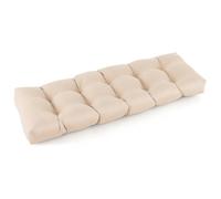 COSTWAY Coussin de Banc de 15CM d'Épaisseur 132x49x15CM Rebond Ultra Doux et Rapide pour Tabouret de Rangement/Banc de Jardin, Beige