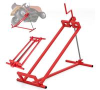 COSTWAY Cric de Tondeuse Autoporté en Acier, Lève Tracteur Tondeuse Pliable avec Hauteur Réglable Dispositif de Levage Charge Maximale 400kg, pour Tracteurs de Jardin et Tondeuses à Gazon (Rouge)