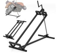 COSTWAY Cric Lève Tracteur Tondeuse Pliable Dispositif de Levage Charge Maximale 400kg Rouge Hauteur Réglable 11,5-77CM Noir