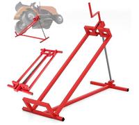 COSTWAY Cric Lève Tracteur Tondeuse Pliable Dispositif de Levage Charge Maximale 400kg Rouge Hauteur Réglable 11,5-77CM Rouge