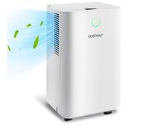COSTWAY Déshumidificateur 12L/Jour avec Réservoir d'Eau 2L pour Pièces jusqu'à 24 m², 2 Vitesses de Ventilation Minuterie 24H 3 Modes Verrouillage pour Enfants, pour Maison et Bureau