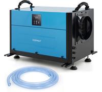 COSTWAY Déshumidificateur 27-73L/jour avec 3 modes & 24H Timer, Séchoir de chantier, Séchoir industriel avec tuyau de vidange & dégivrage automatique Bleu