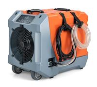 COSTWAY Déshumidificateur Commercial 85L/Jour avec Pompe 2 Roues (Orange) | Déshumidificateur avec Tuyau de Vidange Dégivrage Automatique et Poignée Rétractable, pour Vide Sanitaire Sous-sol