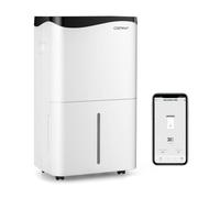 COSTWAY Déshumidificateur d'Air 5 en 1 50 L/Jour Contrôle APP pour Espace 60 ㎡ Sèche-Linge Ecran LED Tactile Mode Sommeil Minuterie