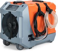 COSTWAY Déshumidificateur d'air 85L/jour, déshumidificateur de chantier avec pompe, tuyau de vidange, minuterie 24H & 2 roues, déshumidificateur industriel pour cave, entrepôt, chantier