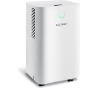 COSTWAY Déshumidificateur mobile 3 modes 12L/jour à 2 vitesses, Déshumidificateur 38dB, Sécheur d'air avec réservoir d'eau 2L & minuterie 24H, Déshumidificateur