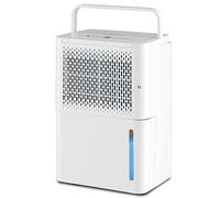 COSTWAY Déshumidificateur Portable 12L/Jour avec Réservoir d'Eau 2,1L pour Pièces jusqu'à 185 m², Modes Continu/Séchage/Auto Minuterie 24H 2 Façons de Drainage, pour Maison et Bureau
