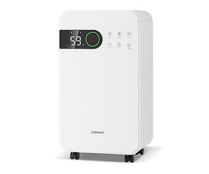 COSTWAY Déshumidificateur Portable 15L/Jour avec Réservoir d'Eau 2L | Déshumidificateur pour Pièces jusqu'à 10-15 m², 2 Vitesses Ventilation Minuterie 24H 3 Modes 2 Façons Drainage, pour Maison