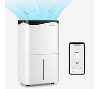 COSTWAY Déshumidificateur Portable 50L/Jour avec Réservoir 5L pour Pièces jusqu'à 100m², 2 Vitesses de Ventilation Minuterie 24H 4 Modes Contrôle WiFi, pour Maison et Bureau
