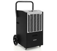 COSTWAY Déshumidificateur Professionnel 66L/Jour pour Pièces jusqu'à 418 m², Déshumidificateur Industriel avec Pompe et Tuyau de Vidange, Minuterie 24 H pour Vide Sanitaire Sous-sol (Blanc)