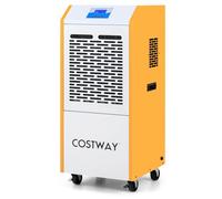 COSTWAY Déshumidificateur Professionnel 90L/Jour, Déshumidificateur Industriel avec Tuyau de Vidange Roulettes Pompe Dégivrage Automatique Minuterie 24H, jusqu'à 120 m², pour Garage Sous-sol