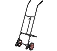 COSTWAY Diable pour fûts en métal, Diable pour sacs jusqu'à 545 kg, Chariot pour fûts avec 2 roues en caoutchouc, Diable pour le transport de fûts avec poignées Eva & crochet en cloche avec ressort, C