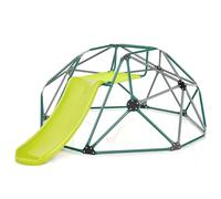 COSTWAY Dôme d'escalade de 241cm Enfant avec Toboggan, Cage d'escalade en Métal avec Coussin en Tissu, Charge Max 180kg, Aire de Jeux Extérieure Intérieure pour Garçons Filles de 3-10 Ans