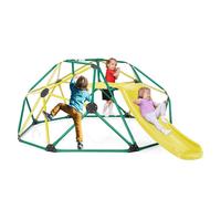 COSTWAY Dome Escalade Exterieur avec Toboggan Charge max.: 181,5 KG Structure en Metal pour Enfants 3-10 Ans Vert