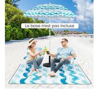 Costway Ensemble 4 Pcs Avec 2 Chaises De Jardin Pliables Et Parasol Portable Inclinable 190cm, Tapis 2 X 2m, Sac De Transport, Bleu Multicolore