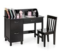 COSTWAY Ensemble de Bureau pour Enfant Marron 86 x 42 x 81 cm