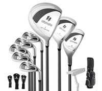 COSTWAY Ensemble de Golf Complet pour Femmes, Comprend 460CC #1 Driver #3 Fairway #4 Hybride #6#7#8#9 & #P Fers Putter 3 Protèges-Chef et Sac de Chariot Portable, pour Dames (Noir)