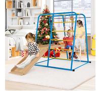 COSTWAY Escalade Enfant Montessori, Parcours Motricité Bébé avec Toboggan et Balançoire pour Garçons et Filles de 3+ Ans