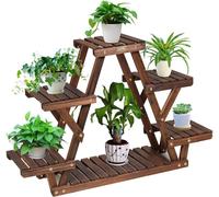 COSTWAY Escalier en bois pour fleurs Étagère pour plantes de jardin Étagère pour fleurs à plusieurs niveaux