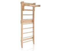 Costway Espalier En Bois Avec 10 Barres Fixes Et Barre Horizontale Amovible Pour Exercicer À Domicile, 80x48x195 Cm, Charge 100 Kg Multicolore