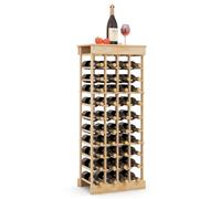 COSTWAY Étagère 40 Bouteilles, Casier à Bouteilles à 10 Niveaux en Pin Massif, Cave à Vin pour Cuisine, Cave, Bar, 46,5 X 27,5 X 113 cm