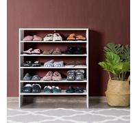 COSTWAY Étagère à chaussures empilable en 3 parties, meuble à chaussures horizontal de 78 cm de long, étagère de stockage à 2 étages, idéale pour l'entrée, le couloir, la salle de bain, le salon, à co
