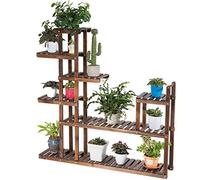 COSTWAY Etagère à Fleurs en Bois à 7 Niveaux Porte Plante Durable et Stable Décoration Extérieur Intérieur Décorative pour Maison Balcon Terrasse 120X25X120cm