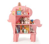 COSTWAY Étagère à Livres Enfant à 3 Niveaux en Forme Unicorne avec Étagères Ouvertes, Bibliothèque Enfant avec Dispositif Anti-Basculement, Charge 90kg pour Enfant de 3-12 Ans…