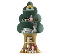 COSTWAY Étagère d'Angle en Forme Arbre pour Enfants pour Livres avec Système Anti-basculant, pour Chambre, Salle de Jeux, Crèche