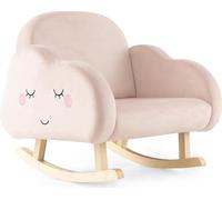 COSTWAY Fauteuil à bascule pour enfants en bas âge, fauteuil à bascule rembourré pour enfants avec pieds en bois massif, fauteuil à bascule pour enfants pour chambre d'enfant, salle de jeux & jardin d