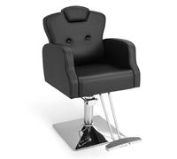 COSTWAY Fauteuil Barbier Hydraulique Ergonomique pour Salon de Coiffure, Hauteur du Siège Réglable 54,5-69,5 cm, Charge Max. 150kg