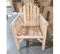 COSTWAY Fauteuil de Jardin Exterieur en Bois, Chaise de Jardin, Dossier Haut Incliné, Bords Arrondis, Fauteuil Exterieur pour Cour Piscine Terrasse, Charge 150 kg, 66 x 62,5 x 98 cm (Naturel,1 Place)