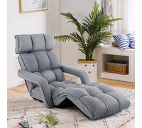 COSTWAY Fauteuil de relaxation réglable en 5 positions, Fauteuil de sol pliable, Fauteuil de relaxation avec poignée, avec dossier, Fauteuil de sol pour jouer & dormir & lire