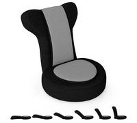 COSTWAY Fauteuil de Sol, Chaise Canapé Paresseuse avec Appuie-tête et Dossier Réglables, Coussin Rembourré, Chaise de Sol Pliable pour Méditation, Lecture, Jeu, Loisirs à Domicile, Chambre (Gris)