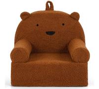 COSTWAY Fauteuil Enfants en Forme d’Ours，Canapé Enfant Portable en Tissu Polaire Teddy et Mousse avec Housse Lavable, Accoudoirs, Base Antidérapante, Sofa pour 3 Ans+, 51x40x46 cm