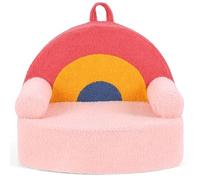 COSTWAY Fauteuil Enfants en Forme d'arc-en-Ciel，Canapé Enfant Portable en Tissu Polaire Teddy et Mousse avec Housse Lavable, Accoudoirs, Sofa pour Garçons Filles de 3 Ans+, 55x44x44 cm, Rose