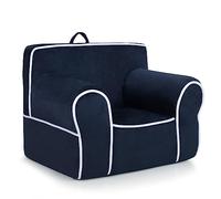 COSTWAY Fauteuil pour Enfant de 0 à 5 Ans, Canapé avec de Tissu en Velours Et Rembourré d’Éponges de Haute Qualité, Chaise pour Salle de Jeux, Chambre, Jardin d'enfants (Bleu Marine)