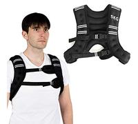 COSTWAY Gilet Lesté de 5KG Réglable pour Cross Training Bande Réflectrice Noir Veste Lesté pour Entrainement et Musculation (5KG)